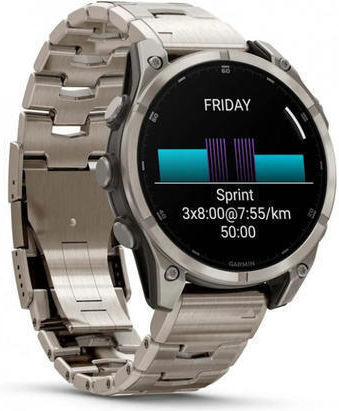 Garmin Fenix 8 Titanium 47mm Waterproof Smartwatch with Heart Rate Monitor (Sapphire, Titanium With Vented Titanium Bracelet)