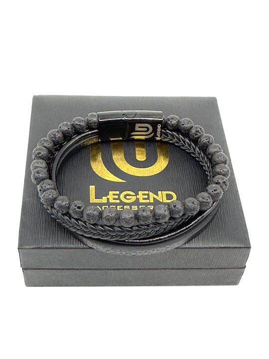 Legend Accessories Ανδρικό Βραχιόλι από Δέρμα 23cm
