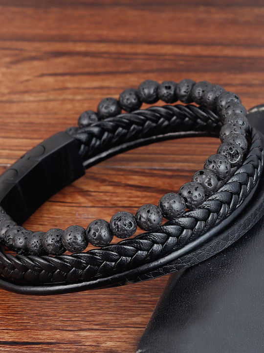 Legend Accessories Ανδρικό Βραχιόλι από Δέρμα 23cm