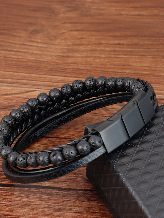 Legend Accessories Ανδρικό Βραχιόλι από Δέρμα 23cm
