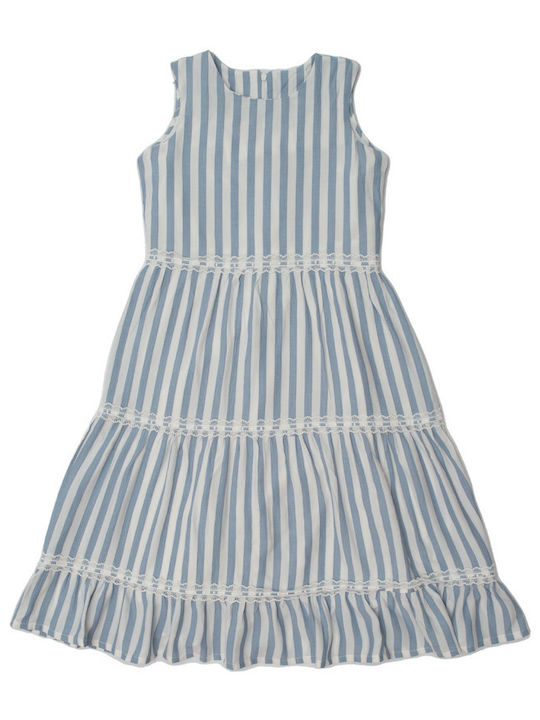 Rochie cu Dungi pentru Copii, Cărămiziu