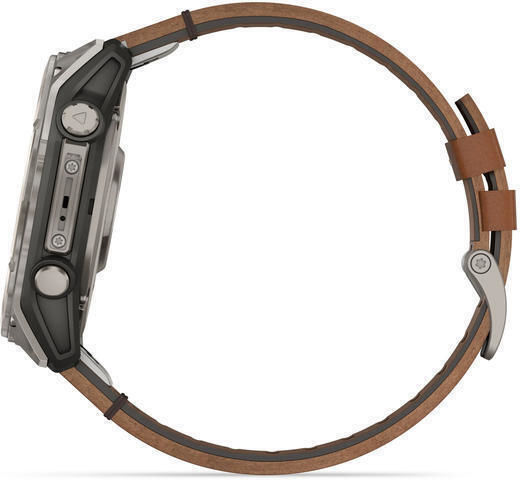 Garmin Fenix 8 Titanium 51mm Waterproof Smartwatch with Heart Rate Monitor (Sapphire, Titanium with Chestnut Leather Band)