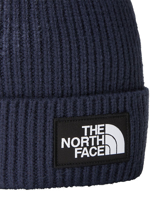 The North Face Tnf Logo Box Pom Pom Beanie Unisex Beanie Gestrickt in Marineblau Farbe