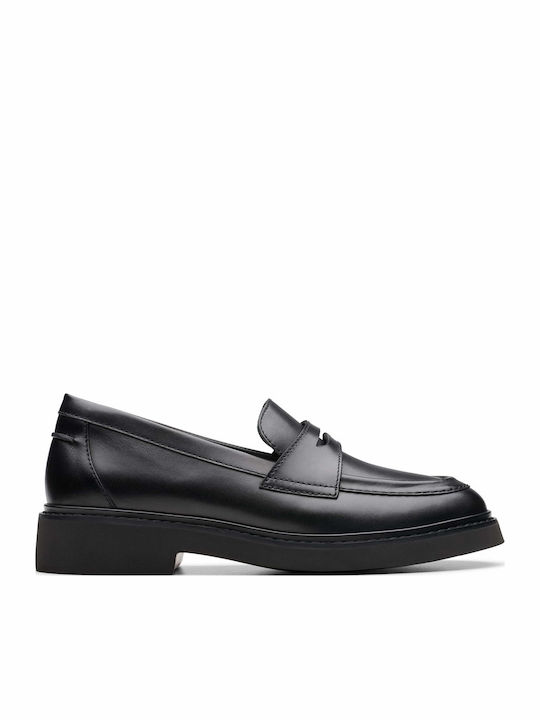 Edge Leather Women's Loafers in Black Color