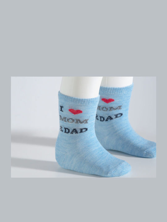Socks Kid I Love Mom + Dad Γαλάζιο
