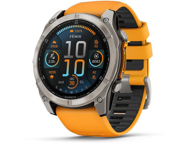 Garmin Fenix 8 Titanium 51mm Αδιάβροχο Smartwatch με Παλμογράφο (Sapphire, Titanium With Spark Orange/Graphite Silicone Band)