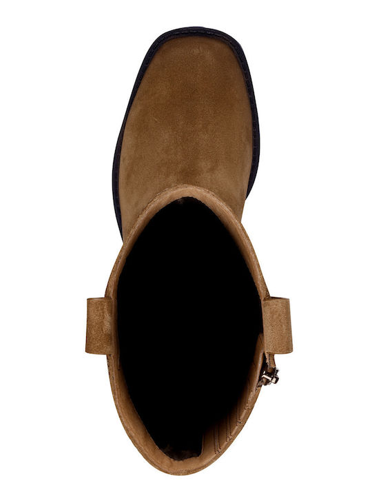 Leder Damenstiefel Cowboy Braun