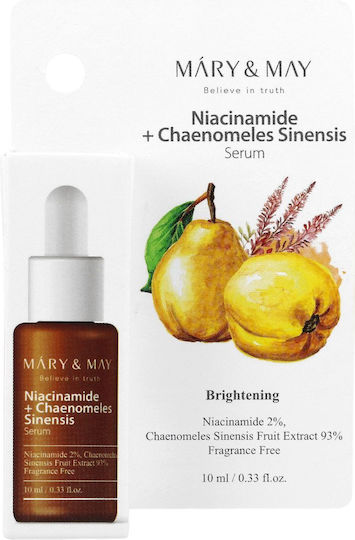 Mary&may Niacinamid + Chaenomeles Sinensis Serum 10ml Gesichtserum Niacinamid Mini Größe