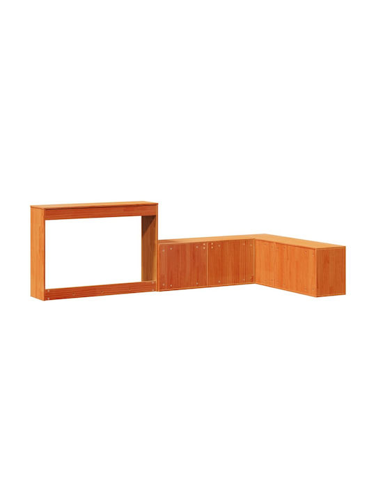 Kids Desk made of Solid Wood Brown Wax 104.5x29x75cm