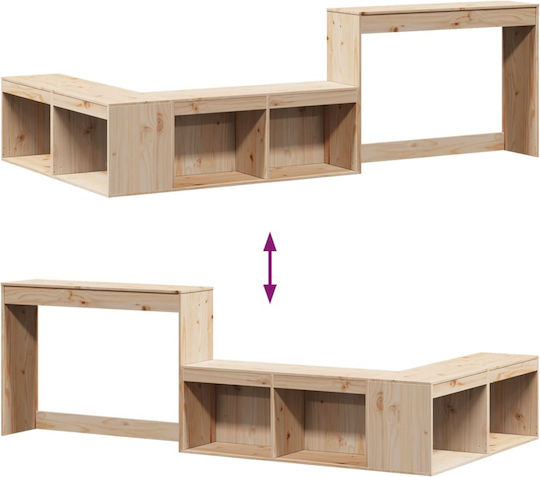 Kids Desk made of Solid Wood Beige 99.5x29x75cm
