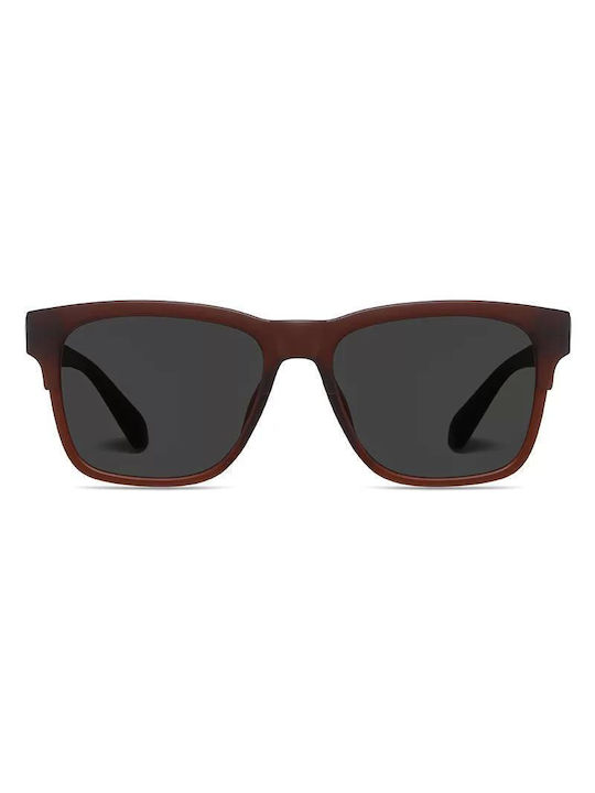 Polareye Sunglasses with Brown Plastic Frame and Gray Polarized Lens TR7518