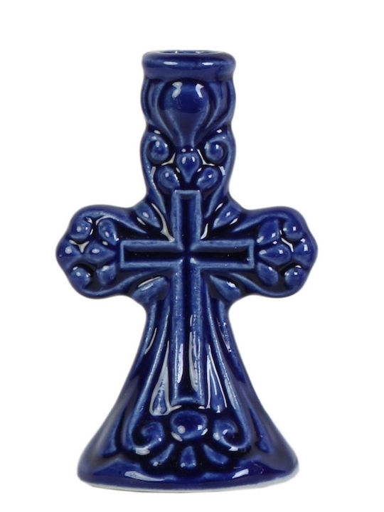 Clay Candle Holder Large Cross 6 Shades