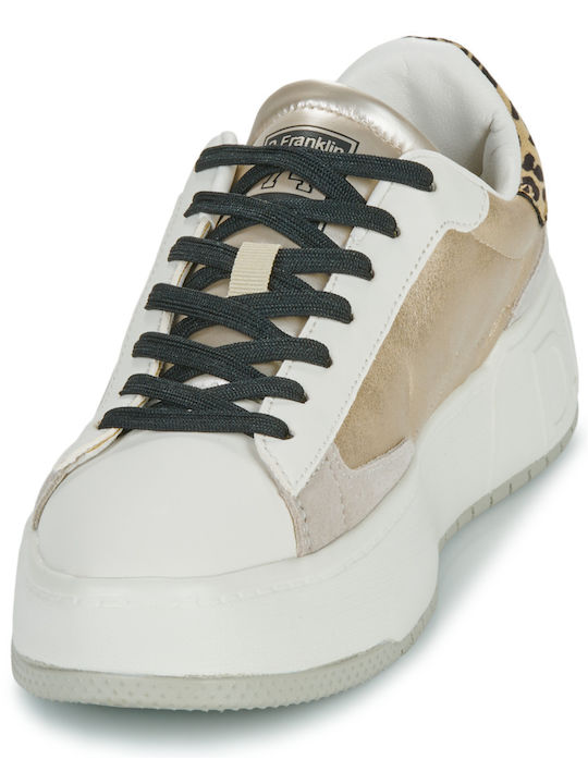 Damen Flatforms Sneakers Gold / Leopard