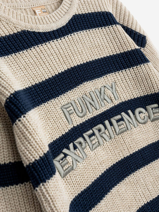 Funky Kids Sweater Long Sleeve Beige-Blue