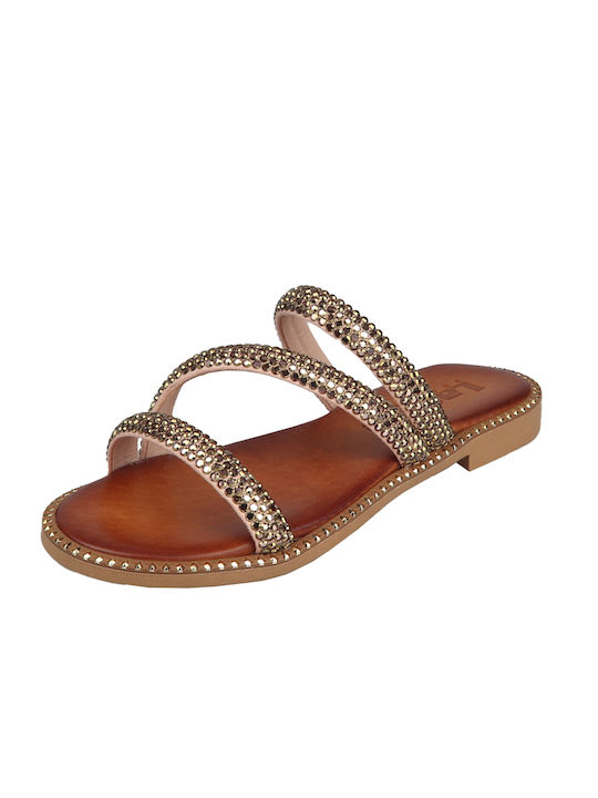 Verraros Women's Flat Sandals in Gold Color