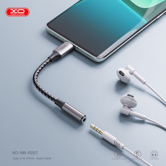XO XO-NB257C Μετατροπέας USB-C male σε 3.5mm female Γκρι 1τμχ