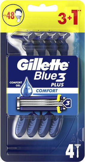 Gillette Blue3 Plus Comfort Razor cu Capete de schimb 3 lame 4buc