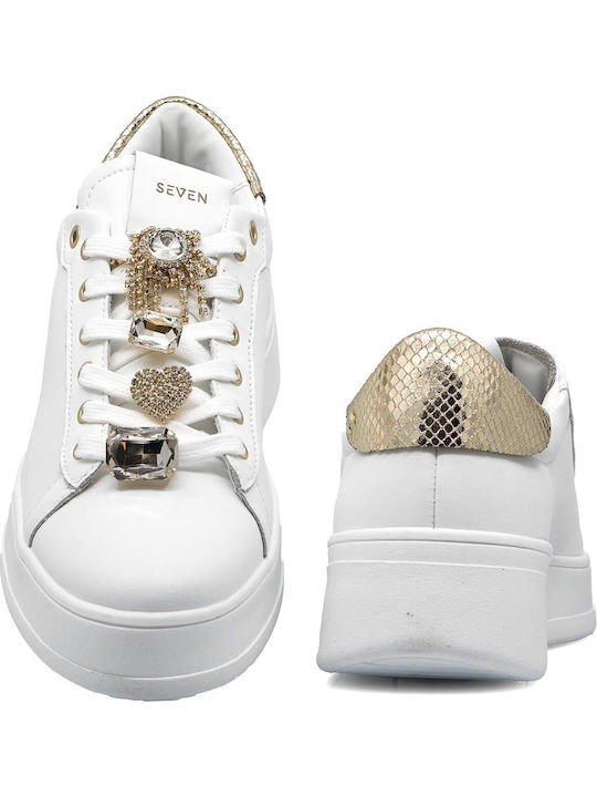 Damen Sneakers White / Gold Snake