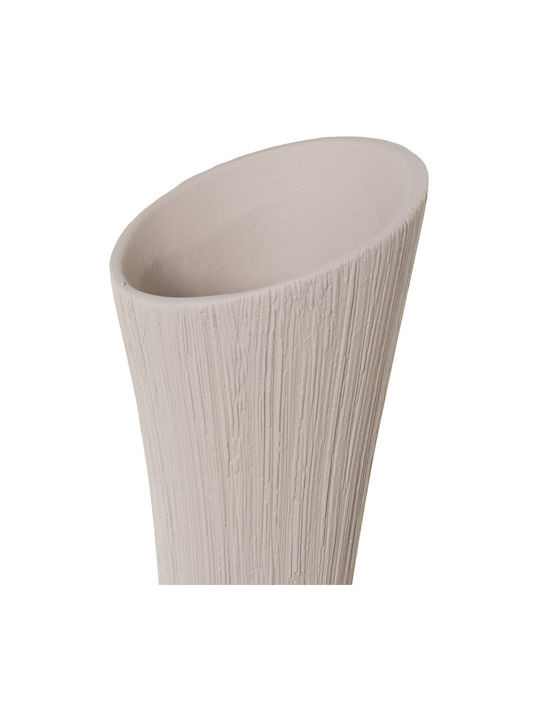 Vase Alexandra House Living Ecru Ceramic Stripes 21 X 21 X 74 Cm