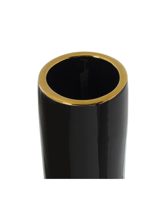 Vase Alexandra House Living Schwarz Gold Keramik 10 x 11 x 35 cm