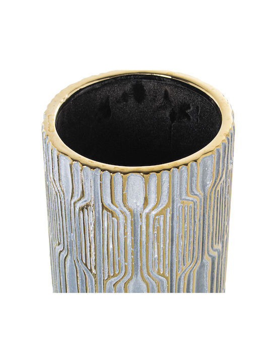 Vase Alexandra House Living Grey Gold Ceramic 13 X 13 X 34 Cm