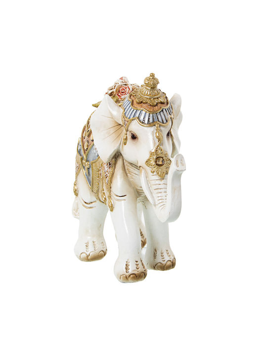 Decorative Figure Alexandra House Living White Gold Plastic Elephant 12 X 21 X 27 Cm