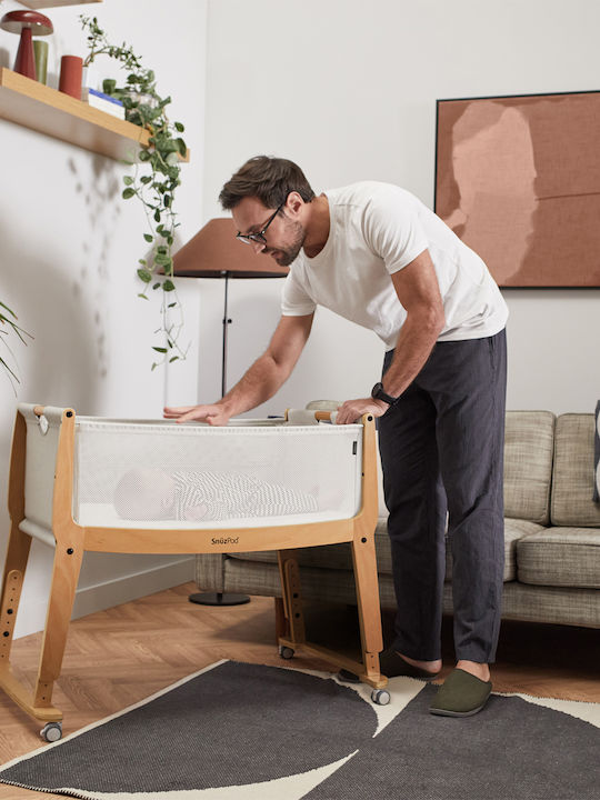 Snuz Cradle with Mattress and Side Opening Natural