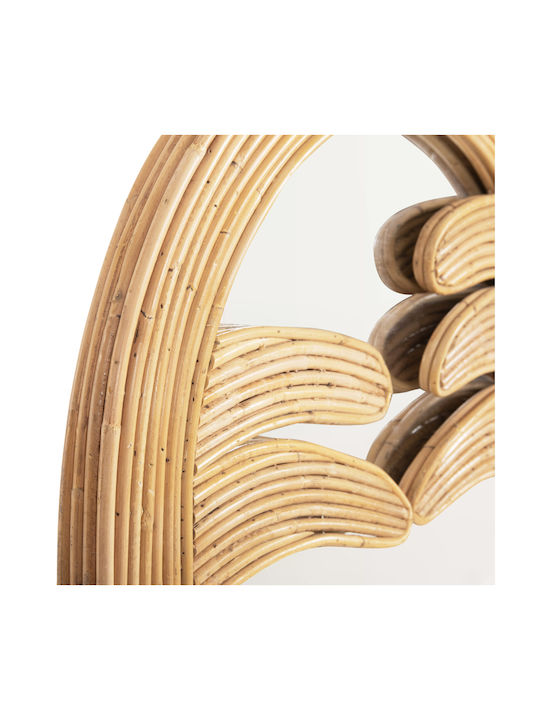 HomeMarkt Reflect Wandspiegel mit Beige Rattan Rahmen 60x100cm 1Stück