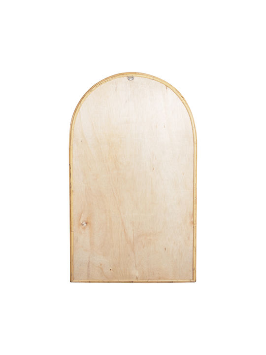HomeMarkt Reflect Wandspiegel mit Beige Rattan Rahmen 60x100cm 1Stück