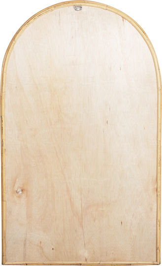 HomeMarkt Reflect Καθρέπτης Τοίχου Τοξωτός με Μπεζ Rattan Πλαίσιο 60x100cm
