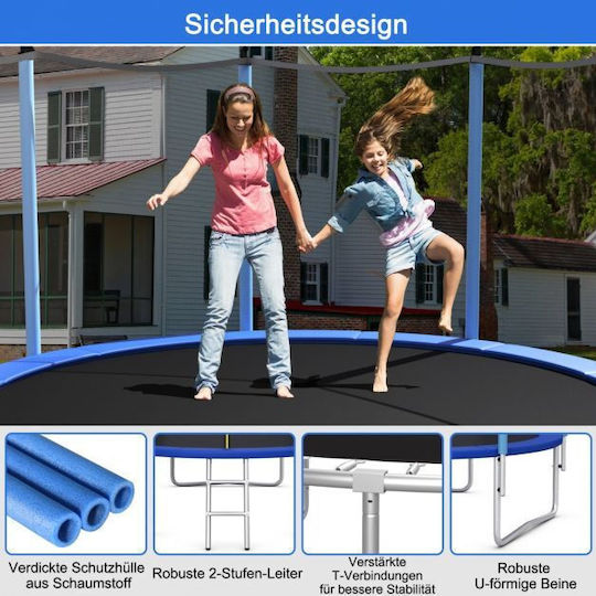 Costway Trampolin Draußen Durchmesser 244cm mit Leiter & Netz