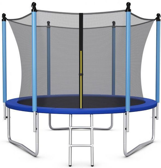 Costway Trampolin Draußen Durchmesser 244cm mit Leiter & Netz