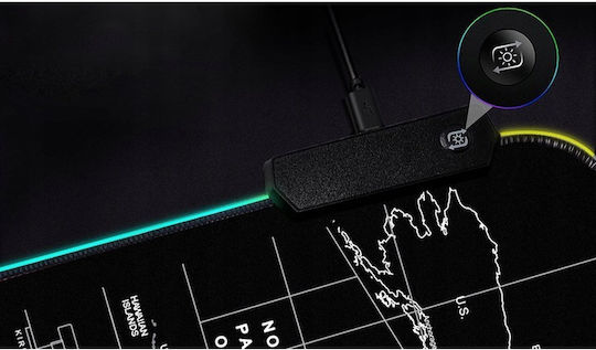 Mouse Pad Zola Rubberized Gaming Map World Colored Led 7 Colors 4 Lighting Modes