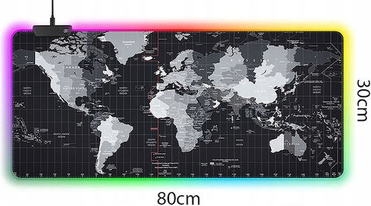 Mouse Pad Zola Rubberized Gaming Map World Colored Led 7 Colors 4 Lighting Modes