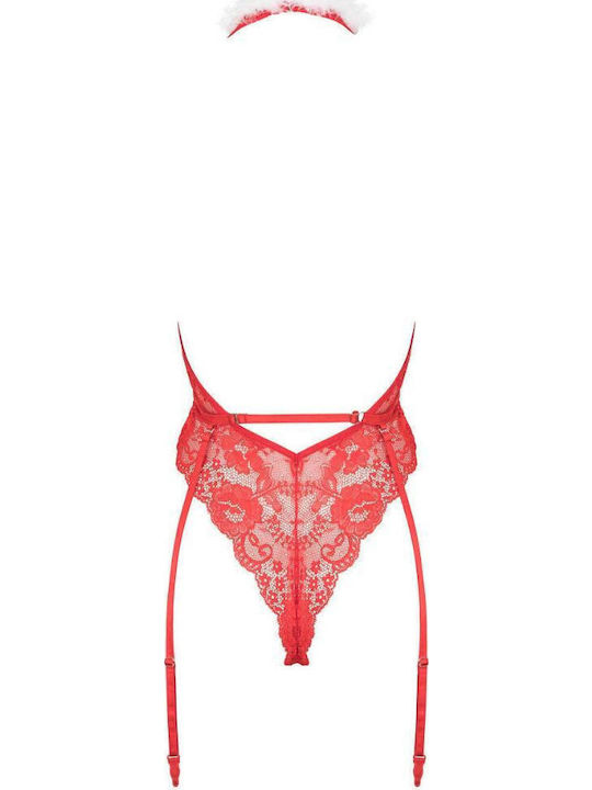 Frauen Bodysuit mit Spitze Rot