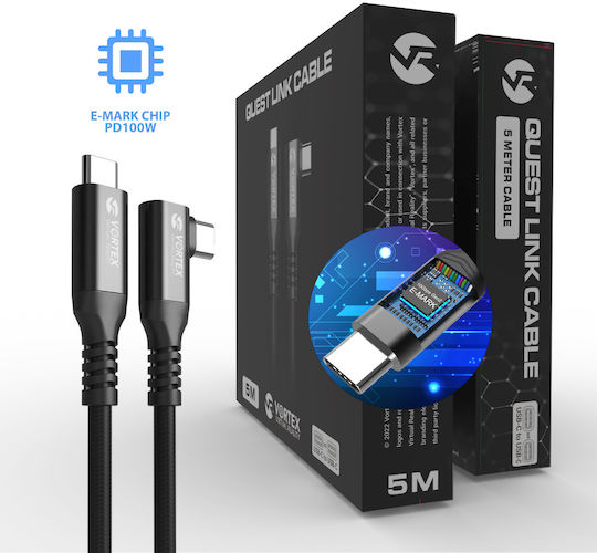 Καλώδιο Vortexvr 5m 10 Gbps Pd100w Fast Charging Usb-c Προς Meta Quest Link Oculus Link