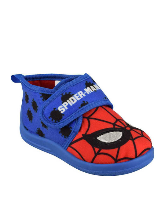 Kids Slippers Boots Blue Spiderman