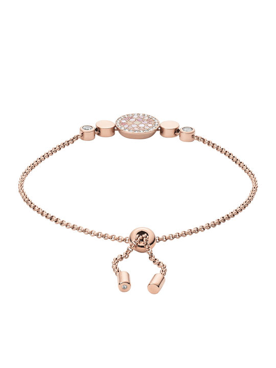 Fossil Brățară Pentru Femei Din Oțel Plăcat Cu Aur Cu Mărgele 16.5cm