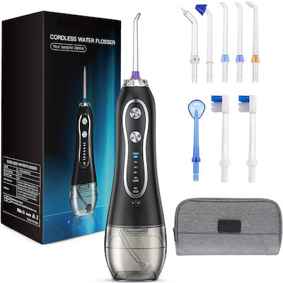 Portable Professional Oral Irrigator Oral Shower Vittalist 5 Intensity Levels 8 Included Nozzles Included Usb Ipx7 Water Resistant 300 Ml Tank 1200 Pulsations Per Minute Battery