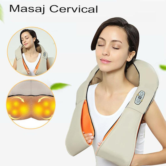 King Pernă de masaj Shiatsu pentru gât, talie, spate, picioare & corp cu căldură infraroșie Gri