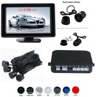 Car Parking System with Camera and 4 Sensors in Black Color