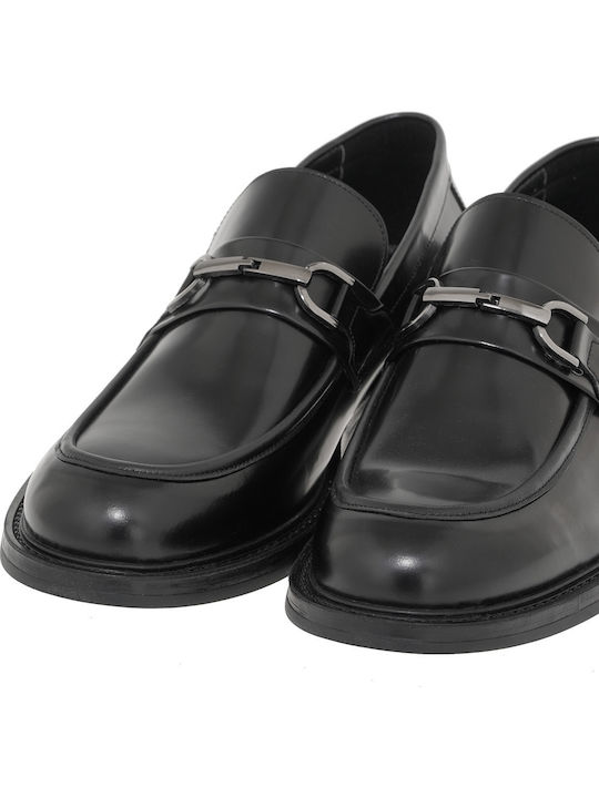 Δερμάτινα Ανδρικά Loafers σε Μαύρο Χρώμα