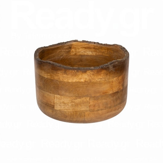 Bol din lemn D25xH16cm Mango Nuanță Naturală Design Negru Ars 1 Bucată