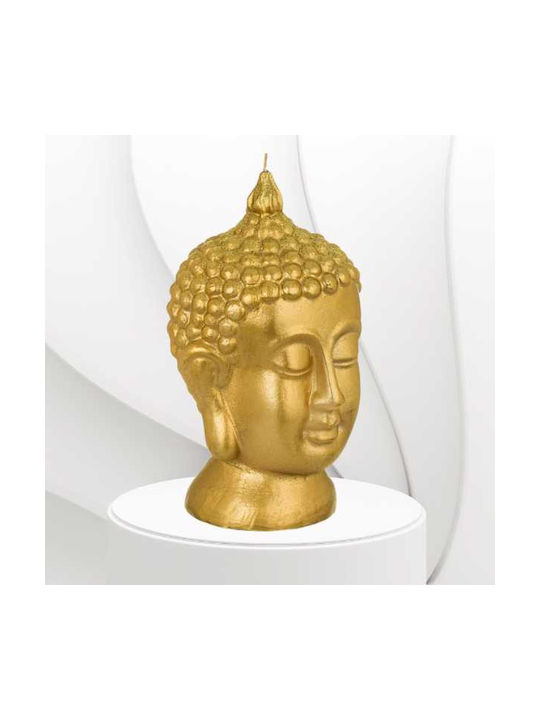 Dekorative Kerze Mercaton Buddha Kopf 3D Modell 11 x 21 cm Gold
