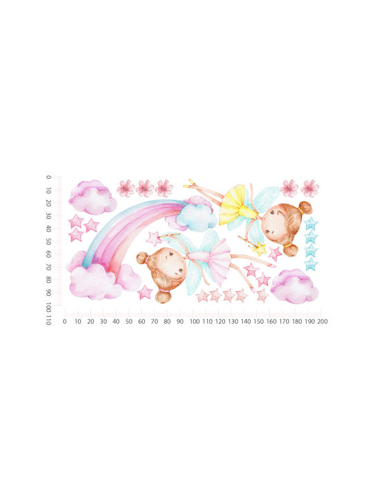 Kinder Wandsticker Feen Kinderzimmer Dekoration Rosa 100x200 Kinder Wandsticker Feen Kinderzimmer Dekoration Rosa 100x200