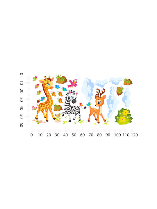 Bunte Tier-Wandsticker für Kinderzimmer 60x120 Bunte Tier-Wandsticker für Kinderzimmer 60x120