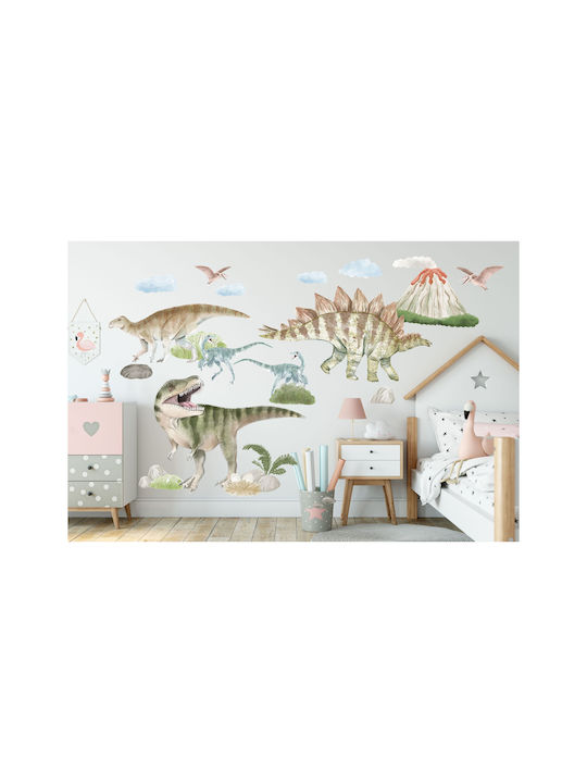 Abțibilduri de Perete pentru Copii Băieți Dinozauri Vulcan Mare XXL 120x240
