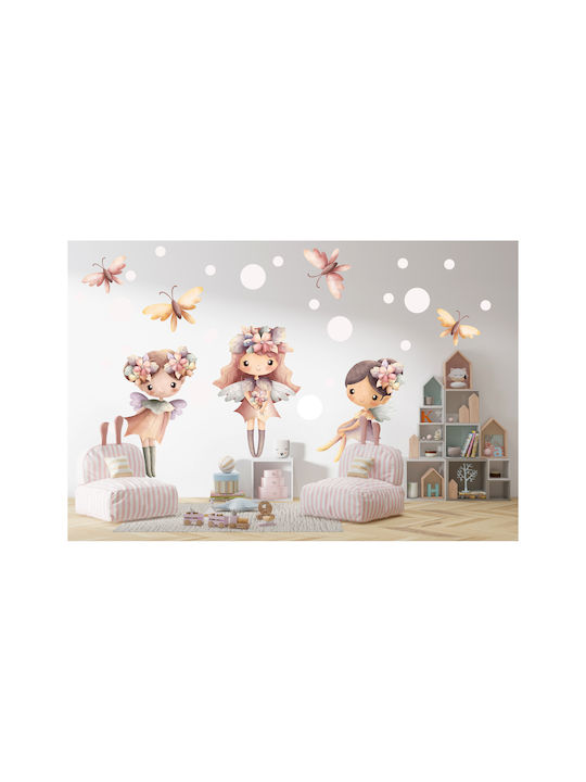 Feen Kinder Aufkleber Dekorationsset für Kinderzimmer Beige 60x120