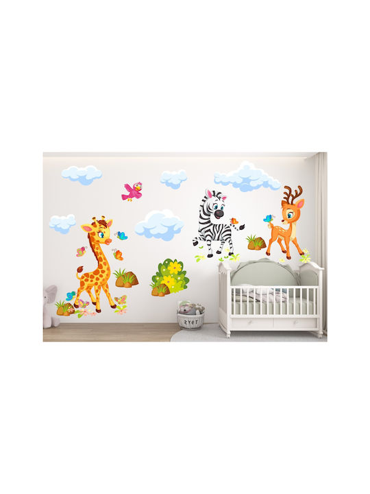 Abțibilduri de perete colorate cu animale pentru camera copiilor 60x120