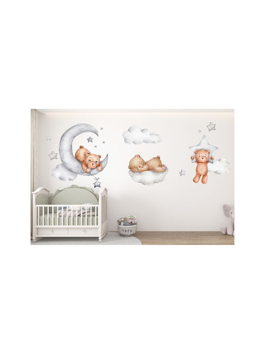 Kinder Wandsticker Bär Dekoration für Kinderzimmer Beige Grau 120x240 Kinder Wandsticker Bär Dekoration für Kinderzimmer Beige Grau 120x240
